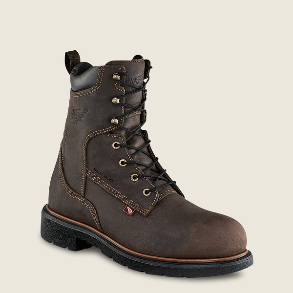 Red Wing Mens Dynaforce® - 8-inch Insulated Waterproof Soft Toe - Work Boots Dark Brown - 4678EZBRF